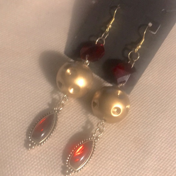 love, Savvy Red and Gold Earrings - Picture 1 of 1